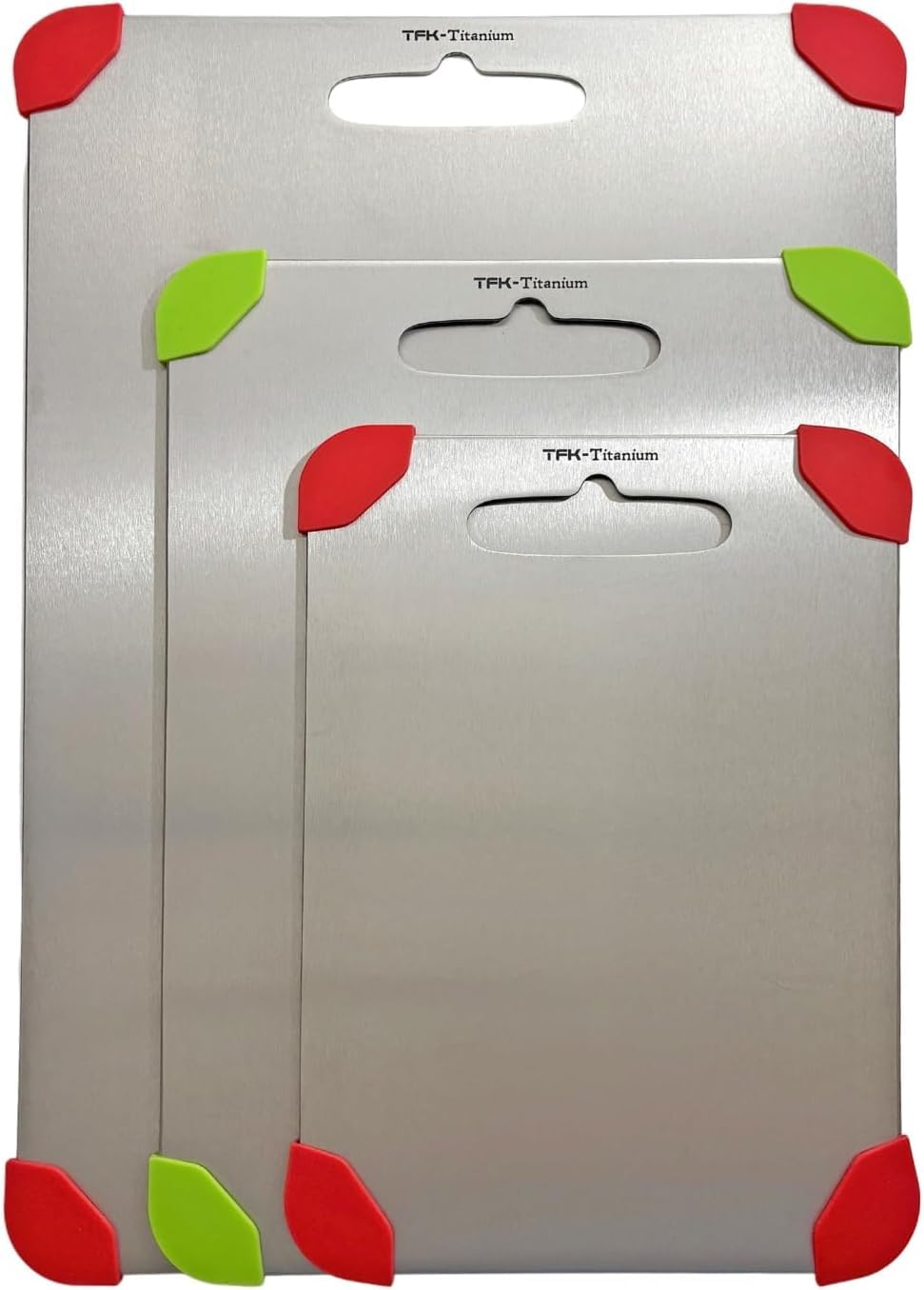 Titanium Cutting Board - 100% Pure Titanium Cutting Boards for Kitchen, Non toxic, Dishwasher safe and with Non slip silicon pads for stable and water resistance cutting